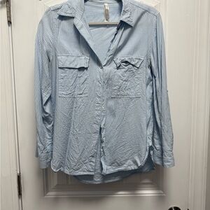 Babaton Light Blue Striped Blouse